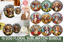 Dog Floral Sublimation Bundle| Stained Glass Sublimation Product Image 1
