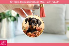 Baby dog keychain PNG Floral Dog Mom keychain sublimation Product Image 1