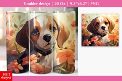 Cute Beagle dog tumbler wrap, Dog mom tumbler, dog face Product Image 1