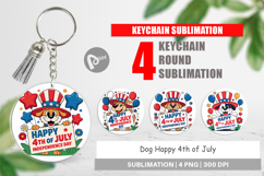 Keychain Happy 4th of July Dog Product Image 1