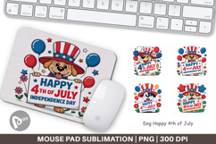 Mouse Pad Happy 4th of July Dog Product Image 1
