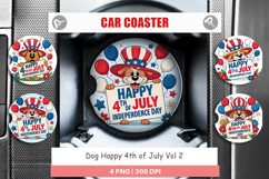 Car Coaster Happy 4th of July Dog Product Image 1