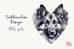 3 Dog in a Heart Shape Sublimation Design PNG Product Image 2