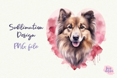 Dog in a Heart Shape Sublimation Design PNG Product Image 1