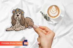 Dog Hippie Sticker, Dog Lover Sticker, Cute Animal Sticker Product Image 1