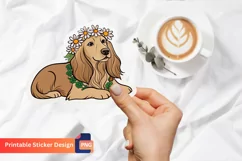 Dog Hippie Sticker, Dog Lover Sticker, Cute Animal Sticker Product Image 1
