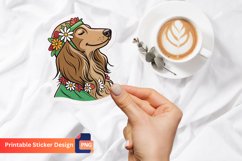 Dog Hippie Sticker, Adorable Dog Sticker Product Image 1