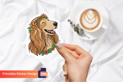 Dog Hippie Sticker, Adorable Dog Sticker Product Image 1