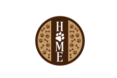 Dog Paws Home Round Welcome Sign Laser Cut SVG Template Product Image 2
