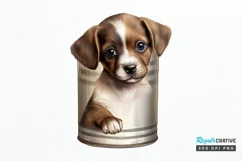 Baby Dog in a Can Sublimation PNG Clipart Product Image 1