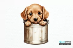 Baby Dog in a Can Sublimation PNG Clipart Product Image 1