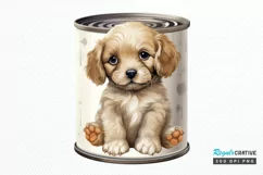 Baby Dog in a Can Sublimation PNG Clipart Product Image 1