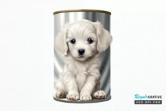 Baby Dog in a Can Sublimation PNG Clipart Product Image 1