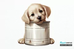 Baby Dog in a Can Sublimation PNG Clipart Product Image 1