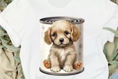 Baby Dog in a Can Sublimation PNG Clipart Product Image 2