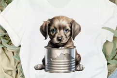 Baby Dog in a Can Sublimation PNG Clipart Product Image 2