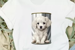 Baby Dog in a Can Sublimation PNG Clipart Product Image 2