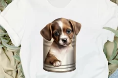 Baby Dog in a Can Sublimation PNG Clipart Product Image 2