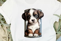 Baby Dog in a Can Sublimation PNG Clipart Product Image 2