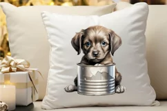 Baby Dog in a Can Sublimation PNG Clipart Product Image 3