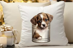 Baby Dog in a Can Sublimation PNG Clipart Product Image 3