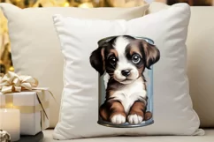 Baby Dog in a Can Sublimation PNG Clipart Product Image 3
