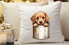 Baby Dog in a Can Sublimation PNG Clipart Product Image 3