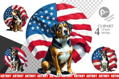 Dog 4th of July Clipart Product Image 1