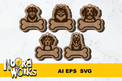 Dog Name Tag Keychain SVG Bundle Product Image 1