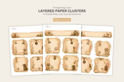 Dog Themed Layered Paper Clusters Printable PNG Junk Journal Product Image 1