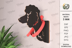 Dog Leash Holder Laser Cut. Dog Decor SVG Product Image 1