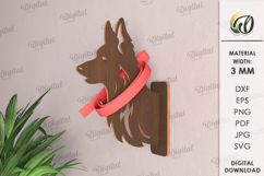 Dog Leash Holder Laser Cut. Dog Decor SVG Product Image 1