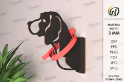 Dog Leash Holder Laser Cut. Dog Decor SVG Product Image 1