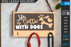 Wall Dog Leash Hooks Laser Cut Bundle|Pets SVG|Leash Hangers Product Image 3
