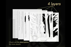 Layered couple with dog lightbox svg template download