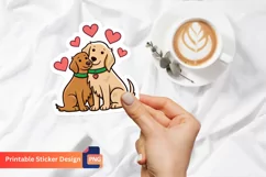 Dog Love Sticker, Cute dog sticker, Dog lover gift Sticker Product Image 1