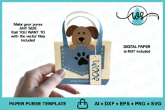 Dog Lover Paper Purse SVG Template, Puppy Gift Box Product Image 4