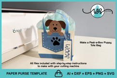 Dog Lover Paper Purse SVG Template, Puppy Gift Box Product Image 8