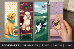 Dog lover bookmarks printable sublimation bookmark design Product Image 1