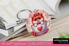 Dog Lover's Valentine Keychain - Round Keychain Sublimation