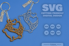 Dog Mandala Keychain SVG Product Image 1