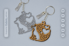 Dog Mandala Keychain SVG Product Image 1