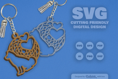 Dog Mandala Keychain SVG Product Image 1