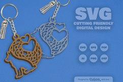 Dog Mandala Keychain SVG Product Image 1