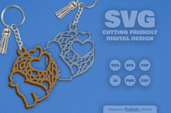 Dog Mandala Keychain SVG Product Image 1