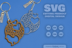 Dog Mandala Keychain SVG Product Image 1