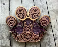 3D Layered Dog with Wings and Heart inside Paw Lasercut Product Image 5