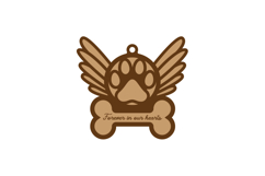 Dog Memorial Forever in Our Hearts Ornament SVG Template Product Image 2