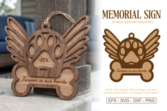 Dog Memorial Forever in Our Hearts Ornament SVG Template Product Image 1