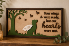 Dog with Wings Memorial Sign SVG Laser Cut Design Product Image 1